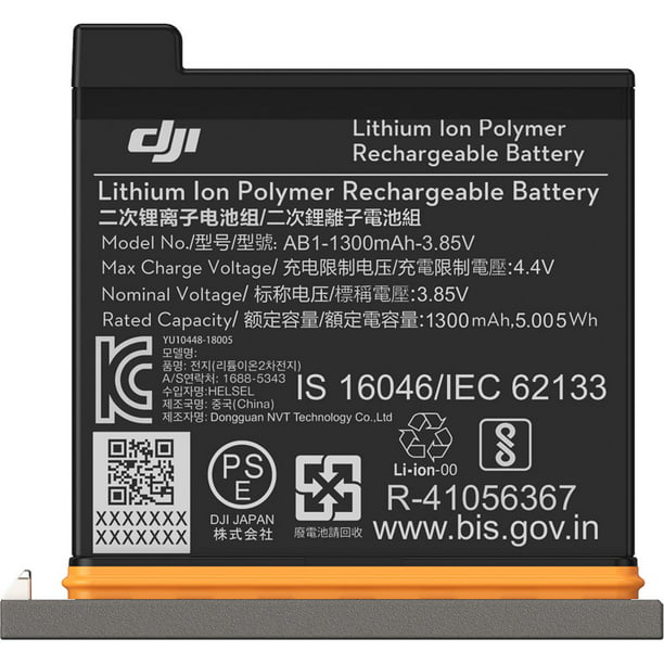 High Capacity 1250mAh Li-ion Replacement Battery for DJI Osmo Action,AB1 